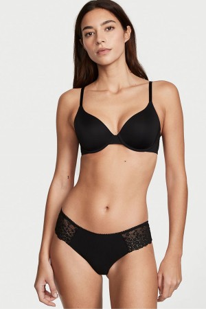 Victoria's Secret Sexy Illusions by Victorias Secret No Show Dentelle Lanières Knickers Noir | HXRW-85013