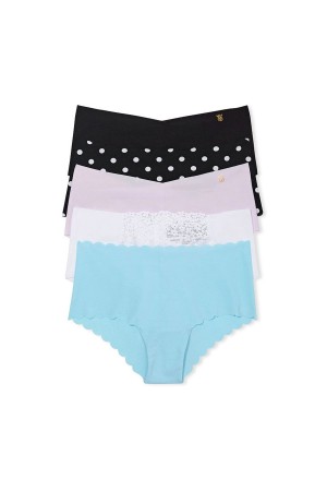 Victoria's Secret Sexy Illusions by Victorias Secret Smooth No Show Cheeky Knickers 5 Pack Bleu | VXZB-59412