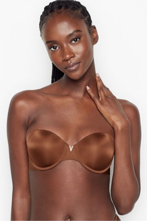 Victoria's Secret Sexy Illusions by Victorias Secret Smooth Multiway Strapless Push Up Bra Noir Marron | KQWB-87105