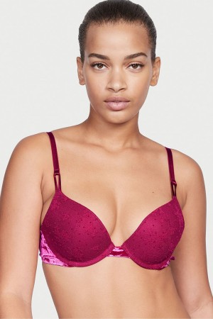 Victoria's Secret Sexy Tee Dentelle Push Up Bra Bordeaux Rouge | GDEF-07925