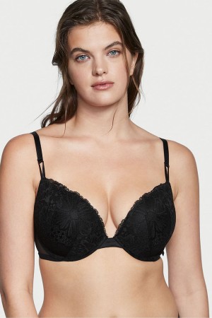 Victoria's Secret Sexy Tee Dentelle T-Shirt Push Up Bra Noir | USMB-37054