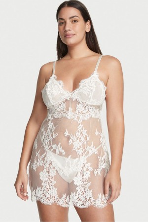 Victoria's Secret Sheer Dentelle Slip Blanche | EUYD-71859