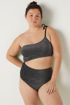 Victoria's Secret Shimmer One Shoulder Swimsuit Noir | RCYA-24930