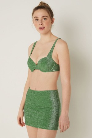 Victoria's Secret Shimmer Push Up Bikini Top Vert | LGOV-90258