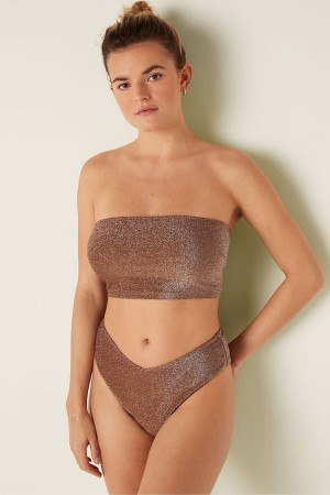 Victoria's Secret Shimmer Push Up Bikini Top Soft Cappucino | AEGV-94076