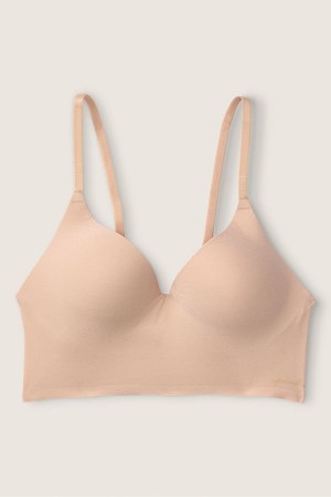 Victoria's Secret Smooth Non Wired Push Up Bralette Beige | KIVD-21753