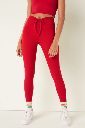 Victoria's Secret Soft Ultimate High Taille Ruched V Legging Rouge | JQIG-70689