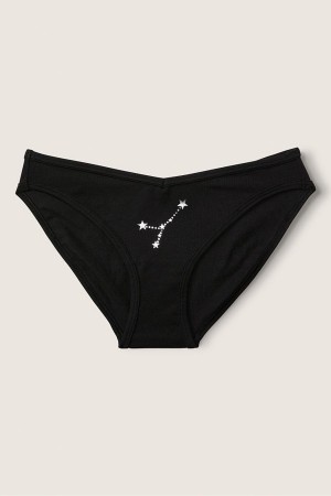 Victoria's Secret Stretch Coton Astrology Coton Bikini Knickers Noir | ARFT-27493