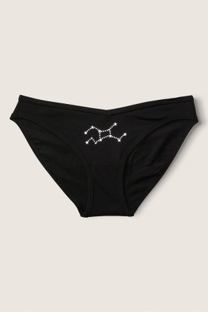 Victoria's Secret Stretch Coton Astrology Coton Bikini Knickers Noir | YONR-34598