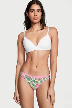 Victoria's Secret Stretch Coton Coton Bikini Knickers Whtie Tropical Oasis | RVMF-65379