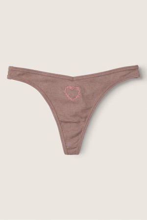 Victoria's Secret Stretch Coton Coton Lanières Knickers Cafe Marron | KLJU-37840