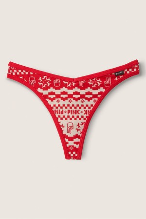 Victoria's Secret Stretch Coton Coton Lanières Knickers Rouge Blanche | ZGIJ-67138