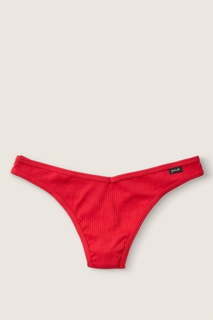 Victoria's Secret Stretch Coton Coton Lanières Knickers Rouge Rouge | HXWJ-45236