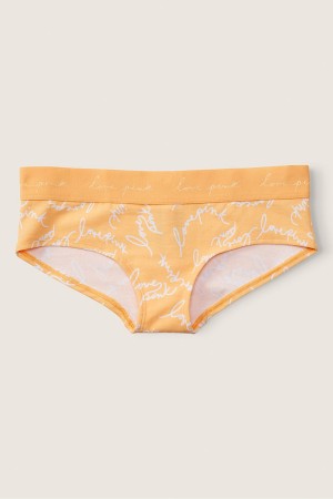 Victoria's Secret Stretch Coton Coton Logo Hipster Knickers Orange | EOLT-43962