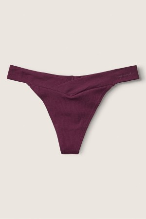 Victoria's Secret Stretch Coton Crossover Coton Lanières Knicker Bordeaux Violette | ZKWJ-76312