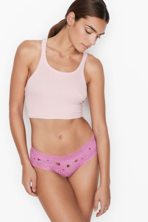 Victoria's Secret Stretch Coton LCE W CTN CHEEKY Aqua Daisy Dot | MAWG-49310