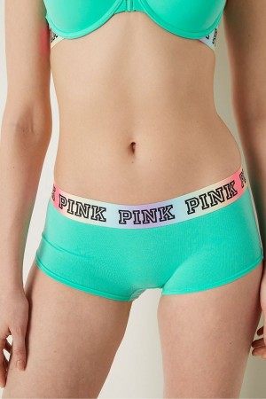 Victoria's Secret Stretch Coton Logo Corta Knickers Noir | HOKR-79861