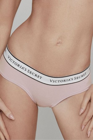 Victoria's Secret Stretch Coton Logo Knickers Rose Rose | VBCY-47509