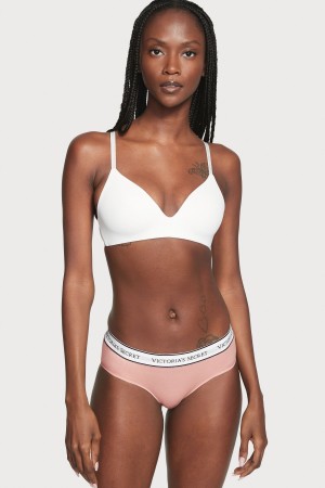 Victoria's Secret Stretch Coton Logo Knickers Rose Rose | LUZM-74231