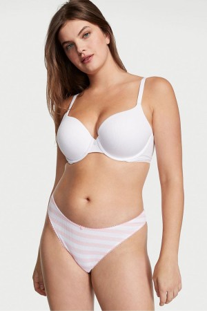 Victoria's Secret Stretch Coton Nervuré Coton High Leg Lanières Knickers Grise | IWJF-48957