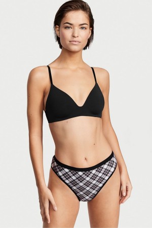 Victoria's Secret Stretch Coton Stretch Coton High Leg Brief Knickers Noir | UPEO-91367