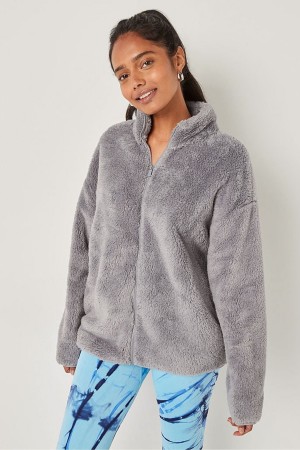 Victoria's Secret Teddy FullZip Jacket Grise | RLTE-13097