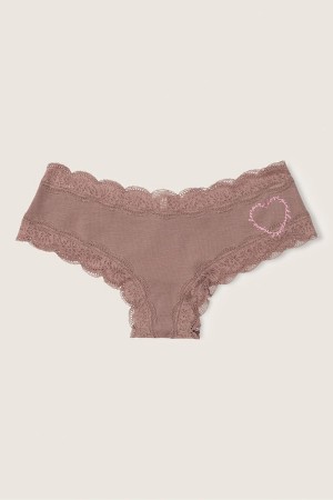 Victoria's Secret The Lacie Dentelle Trim Cheeky Knickers Noir | MUOW-38679