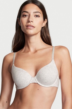 Victoria's Secret The T-Shirt Lightly Doublée Demi Logo Bra Bleu | XGWH-65702