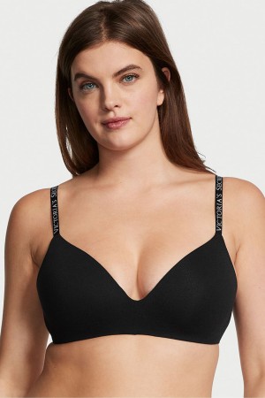 Victoria's Secret The T-Shirt Non Wired Logo T-Shirt Bra Noir | LYGV-61038