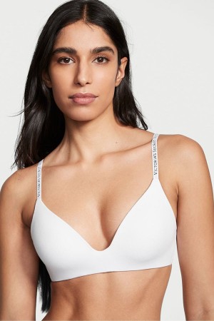 Victoria's Secret The T-Shirt Non Wired Logo T-Shirt Bra Blanche | ARNP-30596