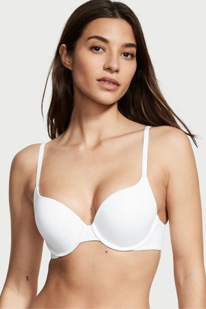 Victoria's Secret The T-Shirt Smooth Full Cup Push Up T-Shirt Bra Blanche | ZIDR-82413