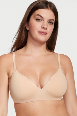 Victoria's Secret The T-Shirt Smooth Lightly Doublée Non Wired T-Shirt Bra Champagne Nude | KICH-37169