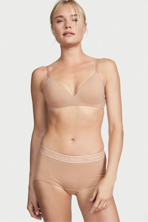 Victoria's Secret The T-Shirt Smooth Lightly Doublée Non Wired T-Shirt Bra Praline Nude | LNOB-62714