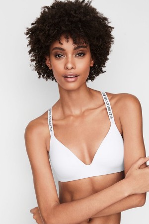 Victoria's Secret The T-Shirt Smooth Logo Brides Lightly Doublée Non Wired T-Shirt Bra Bleu | DFPL-43728