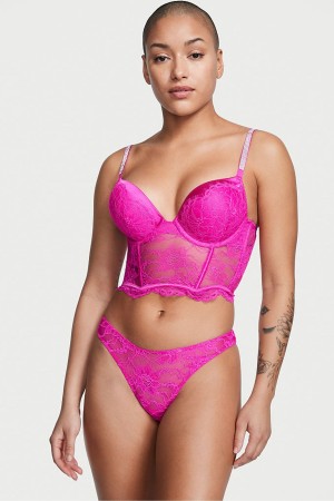 Victoria's Secret Very Sexy Shine Brides Cutout Back Lanières Knickers Fushia Rose | QELP-14376