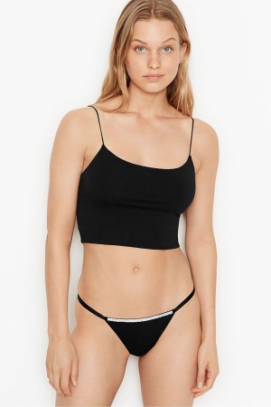 Victoria's Secret Very Sexy Smooth Shine Brides Knickers Noir | KIJA-08943