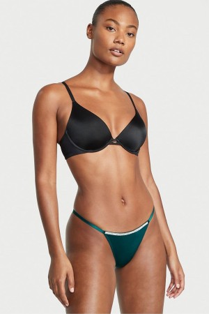 Victoria's Secret Very Sexy Smooth Shine Brides Knickers Noir Vert | FZYX-72156