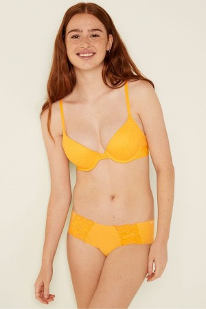 Victoria's Secret Wear Everywhere Dentelle Push Up T-Shirt Bra Jaune | RJBD-17825