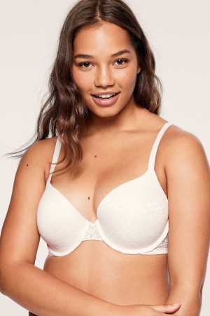 Victoria's Secret Wear Everywhere Dentelle Lightly Doublée T-Shirt Bra Blanche | ICJS-76439