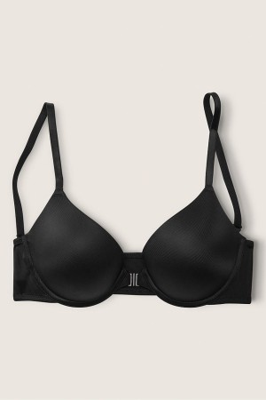 Victoria's Secret Wear Everywhere Front Fixation Push Up T-Shirt Bra Noir | SKEJ-10659