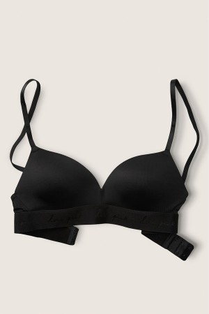 Victoria's Secret Wear Everywhere Smooth Non Wired Push Up T-Shirt Bra Noir | ESBT-79481