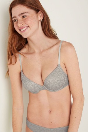 Victoria's Secret Wear Everywhere Smooth Push Up T-Shirt Bra Grise | JURV-72195