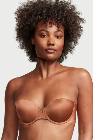 Victoria's Secret Wear Everywhere Smooth Multiway Strapless Push Up Bra Marron | PRYC-04968