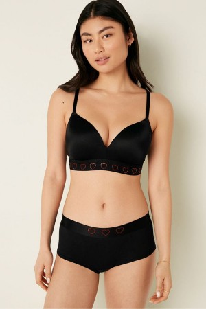 Victoria's Secret Wear Everywhere Smooth Non Wired Push Up T-Shirt Bra Noir | NZOU-64581