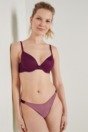 Victoria's Secret Wear Everywhere Smooth Push Up T-Shirt Bra Bordeaux Violette | LRPO-89213