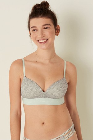 Victoria's Secret Wear Everywhere Smooth Non Wired Push Up T-Shirt Bra Grise | JZYC-21763