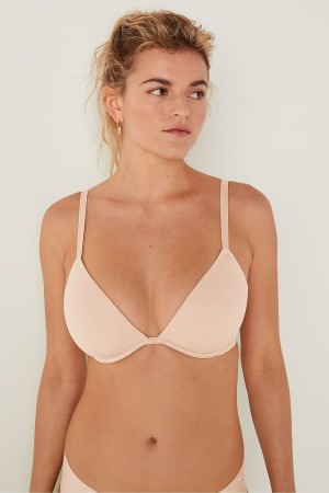 Victoria's Secret Wear Everywhere Smooth Lightest Doublée T-Shirt Bra Beige | UHEV-93170