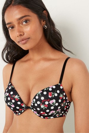 Victoria's Secret Wear Everywhere Smooth Non Wired Push Up T-Shirt Bra Noir | IWOV-59203