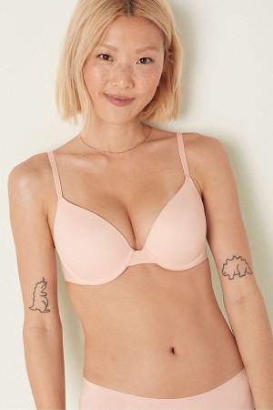 Victoria's Secret Wear Everywhere Smooth Push Up T-Shirt Bra Rose | DGAR-61329