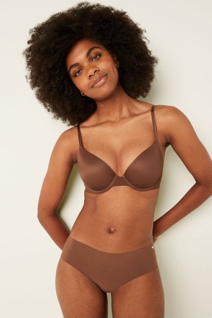 Victoria's Secret Wear Everywhere Wear Everywhere Smooth Push Up T-Shirt Bra Marron | TBHA-20681